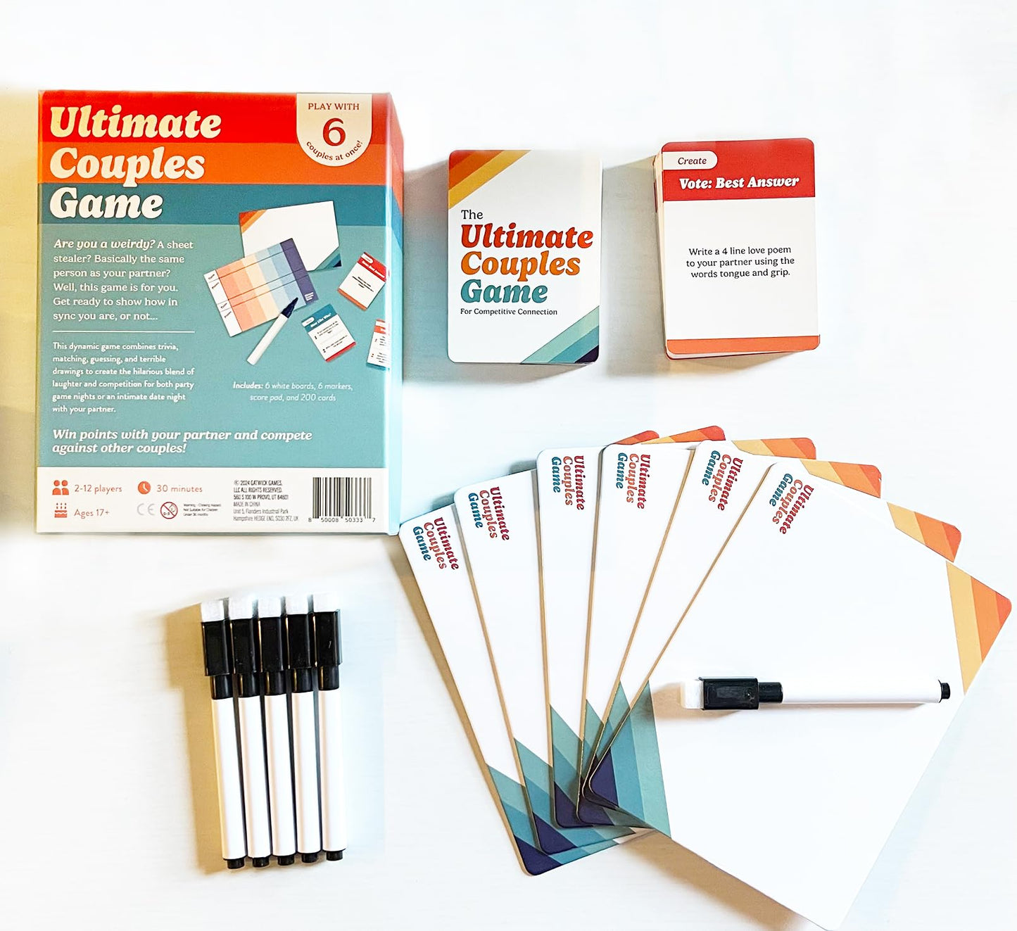 Gatwick Games Ultimate Couples Game - Fun Party Game for Adults! Guess, Match, and Draw in This Trivia, Conversation, and Relationship Card Game