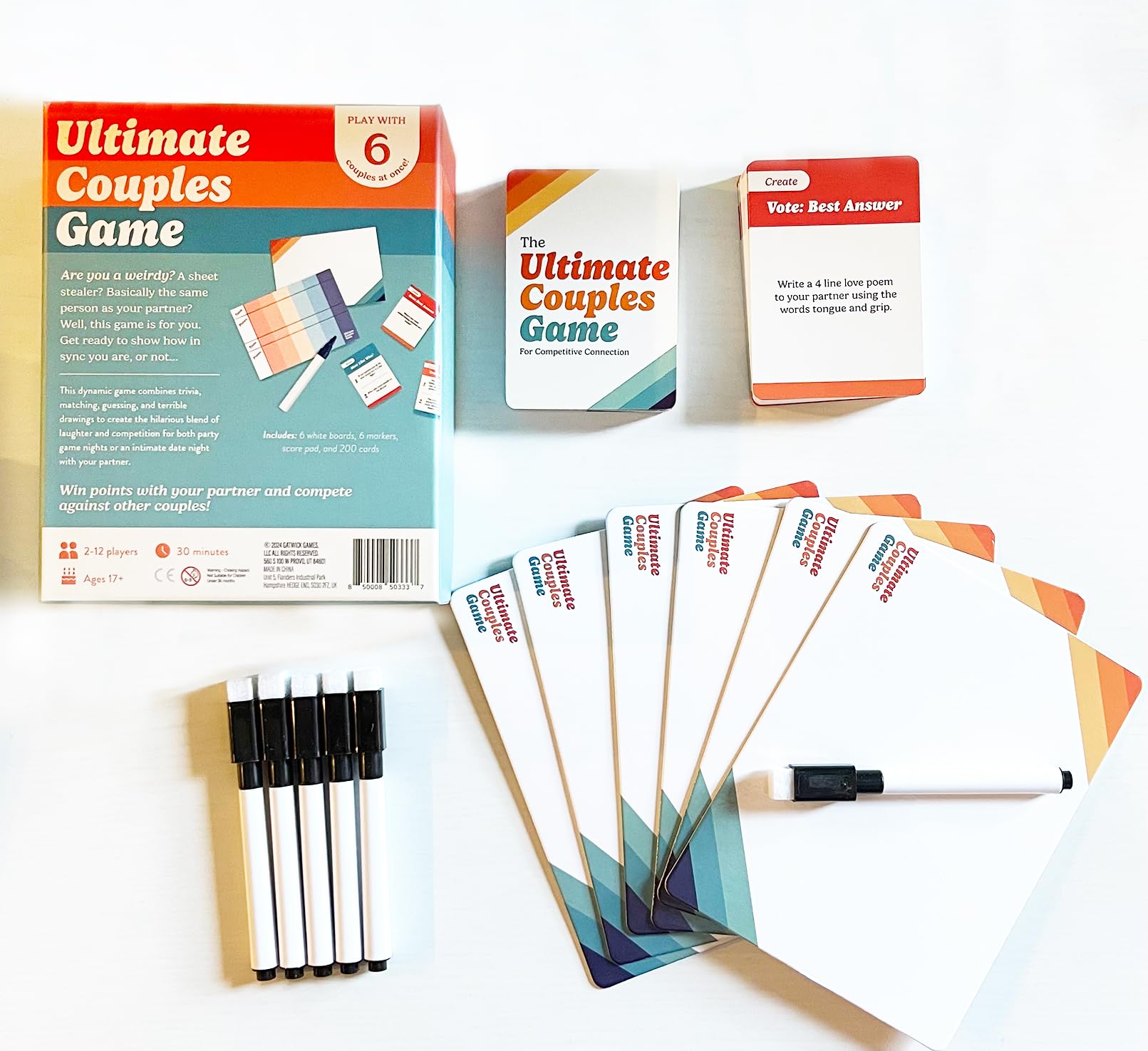 Gatwick Games Ultimate Couples Game - Fun Party Game for Adults! Guess, Match, and Draw in This Trivia, Conversation, and Relationship Card Game