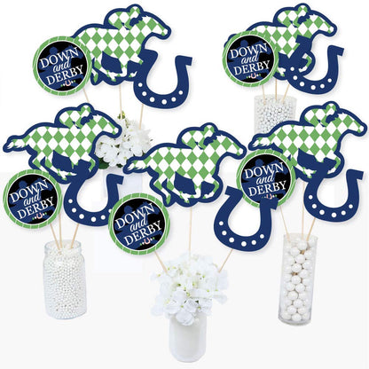 Big Dot of Happiness Kentucky Horse Derby - Race Party Centerpiece Sticks - Table Toppers - Set of 15