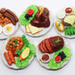Set 5 Dollhouse Miniature Food Lamb Ribs - Realistic Mini Food Accessories for Dollhouse Kitchen Decor 1:6 Scale Collectible