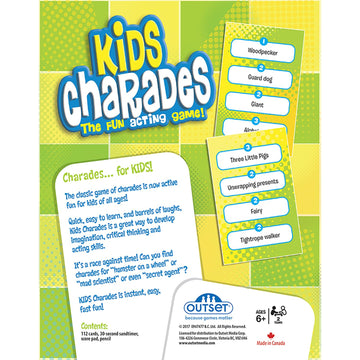 Outset Media: Kids Charades (New Box Size) - 300 Charades, Act-It-Out Family Game, Builds Imagination & Creativity, Fun Party Game, Ages 6+, 2 Teams