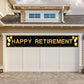 ANATANOWOR Retirement Party Decorations, Large Black and Gold Happy Retirement Banner, Retirement Party Decorations Men, Retirement Banner for Women