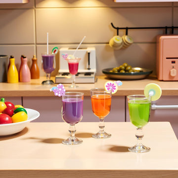 4-Piece 1:12 Scale Mini Bar Set - Hyper-Realistic Resin Wine & Cocktail Bottles for Dollhouse Kitchens, Architectural Models & Photography Props