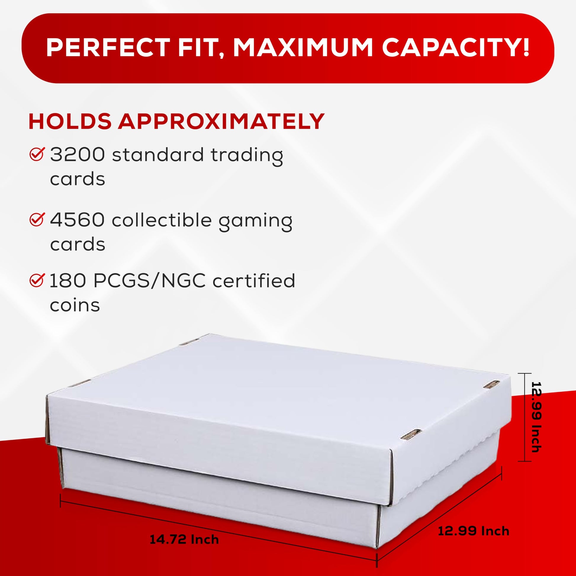 Collector's First Pick Premium 3200 Count Storage Box 4 Row Monster - 200 Pound Test Strength - Trading Card Cardboard Box For Football, Basketball