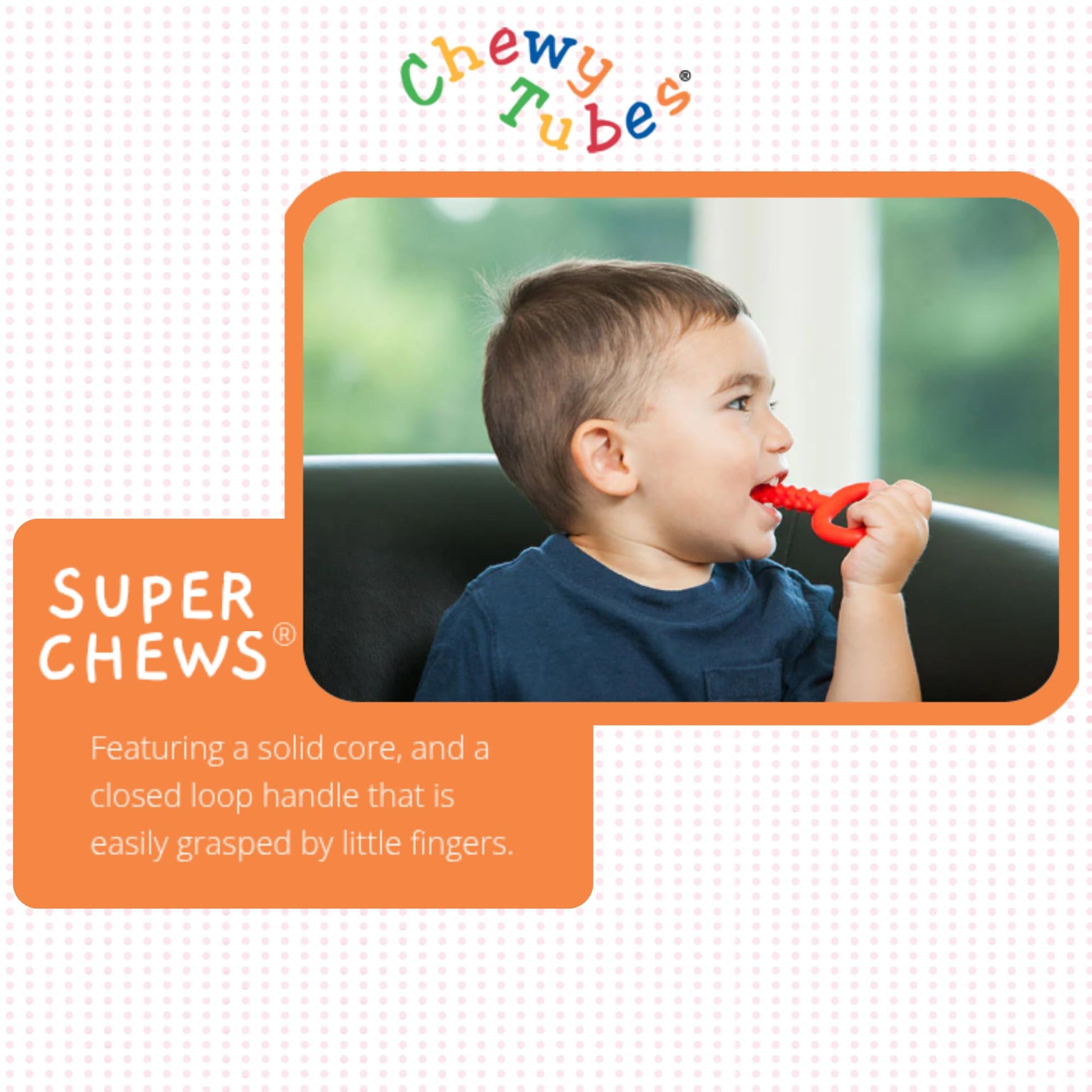 Chewy Tubes Super Chew (2 Pack) - Knobby Closed Loop Oral Motor Chewing Tool for Practicing Biting and Chewing [Red, 9/16" Diameter] | Made in USA |