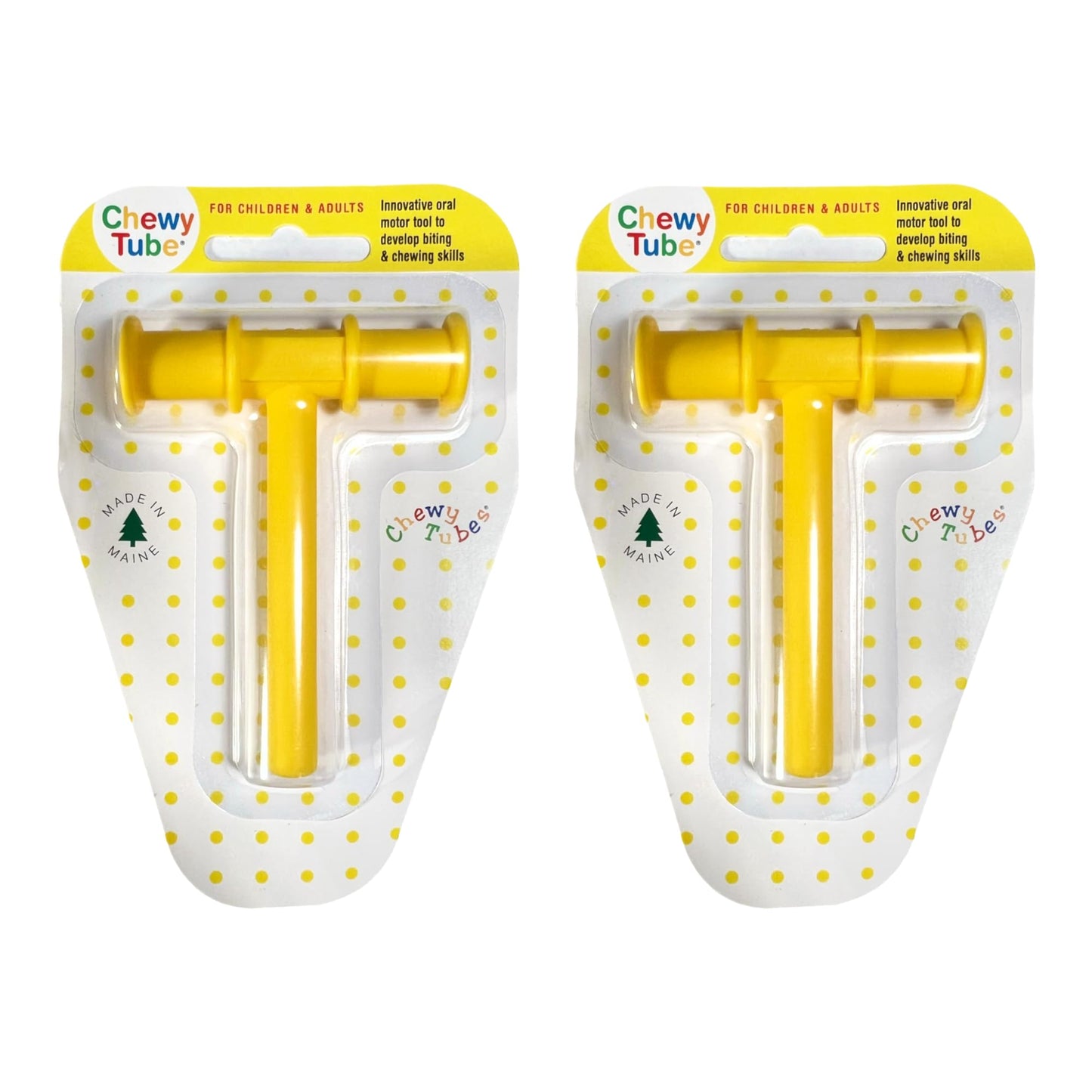 Chewy Tubes, Pack of 2 Yellow (Small) Chewy Tubes - Pediatric and Adult Sensory Treatment Tool