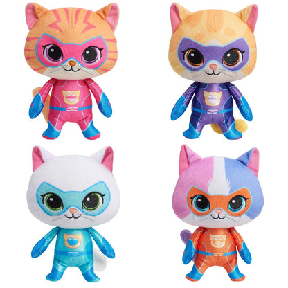 YXCTZKVX Super Cat Plush Toy - Set of 4 Soft Stuffed Animals - Sparks, Buddy, Ginny, Bitsy - Adorable Kitties Gift Set for Children(8Inch)