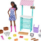 Barbie Farmers Market Playset, Barbie Doll (Brunette), Stand, Register, Vegetables, Bread, Cheese & Flowers, Great Toy for Ages 3 Years Old & Up