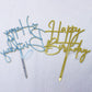 Gold Birthday Cake Topper, 6pcs Acrylic Birthday Cake Toppers Happy Birth Cake Toppers for Decorations Gold Topper for Girls Women's Party Decorations