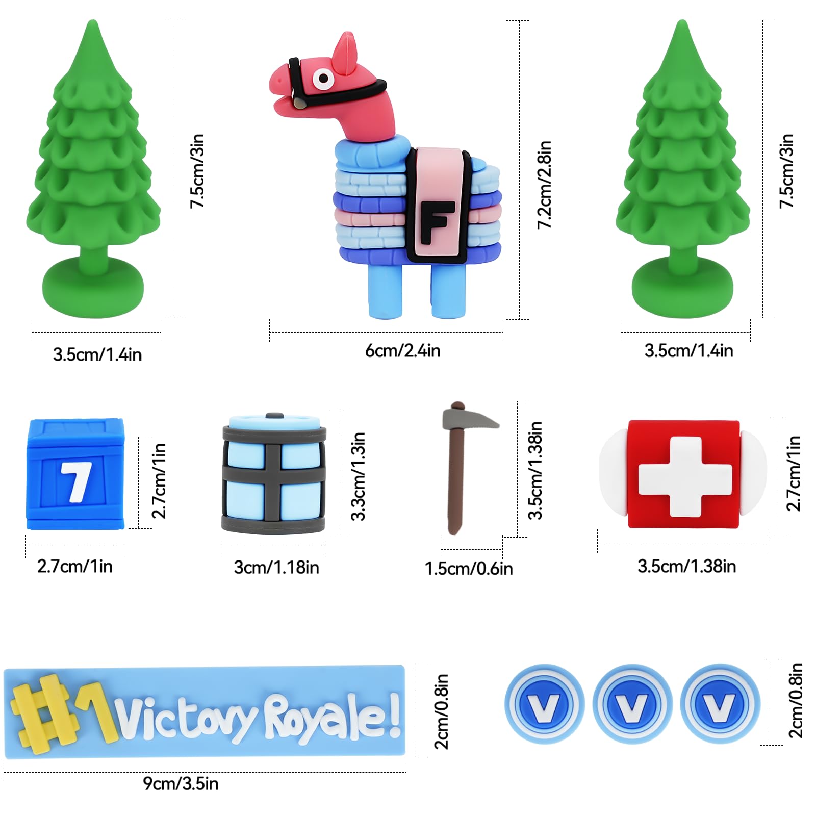 Video Game Cake Toppers - 11 Piece Set for Themed Birthdays - Enhanced Party Decorations