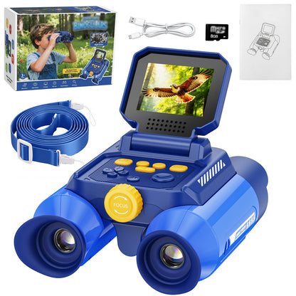 Binoculars for Kids with Night Vision, 2.4" IPS Screen Digital Binoculars with 20 Games & 8GB SD Card, 10X Optical Zoom, Rechargeable STEM Outdoor
