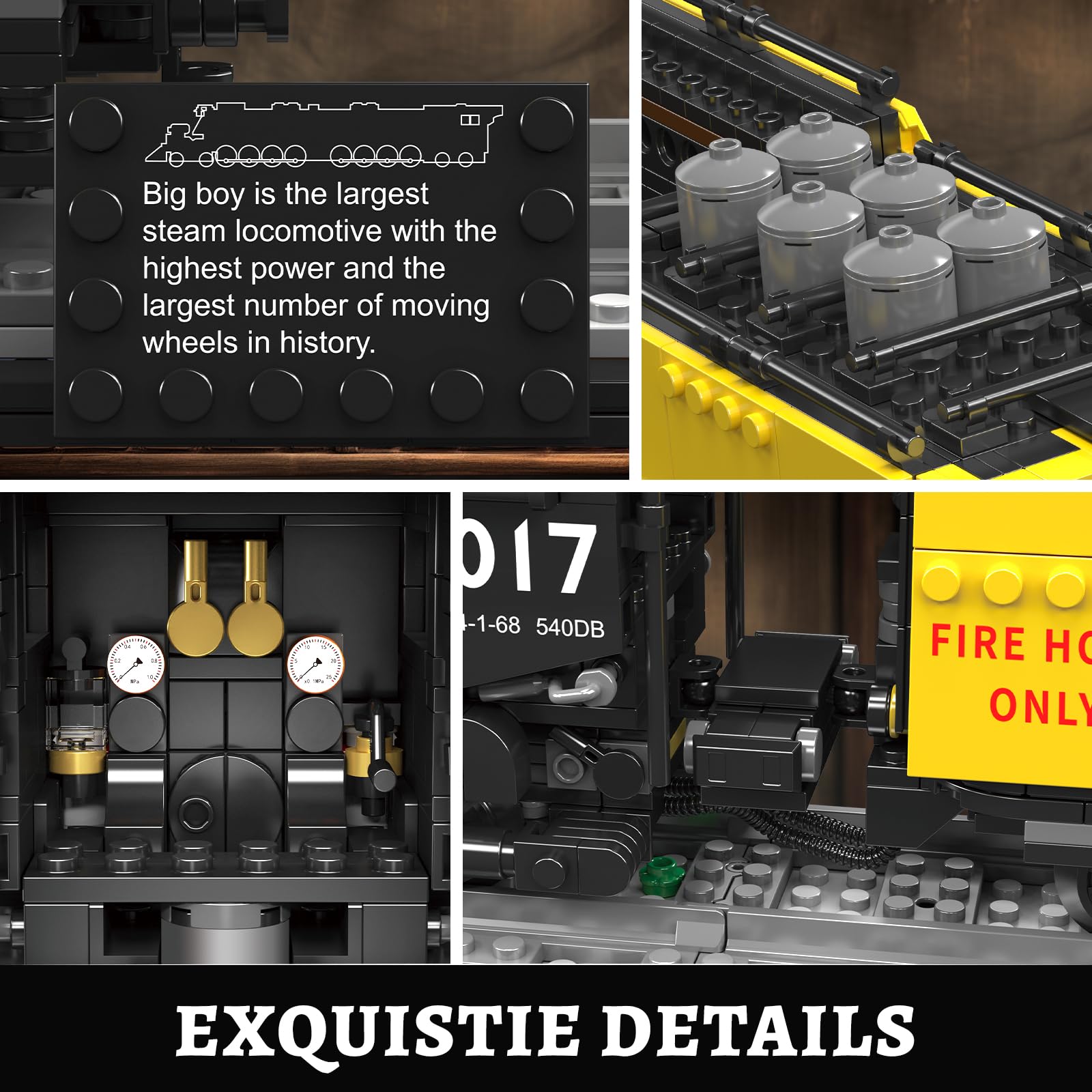 Mould King Big Boy Locomotive - 4844 Steam Locomotive Building Block Set, Legendary Steam Train Display Kit for Gift Giving (3,040 Pieces)