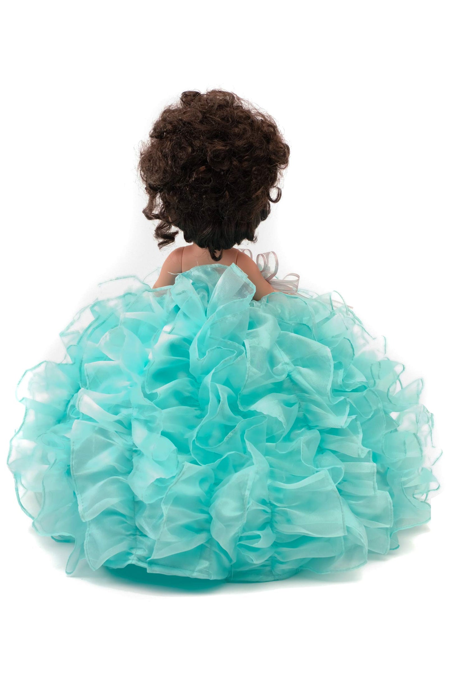 KINNEX COLLECTIONS SINCE 1997 17" Quinceañera Centerpiece Doll - Ruffled Gown, Mis Quince Años Table Decoration & Keepsake ARC8421-23R (Aqua)