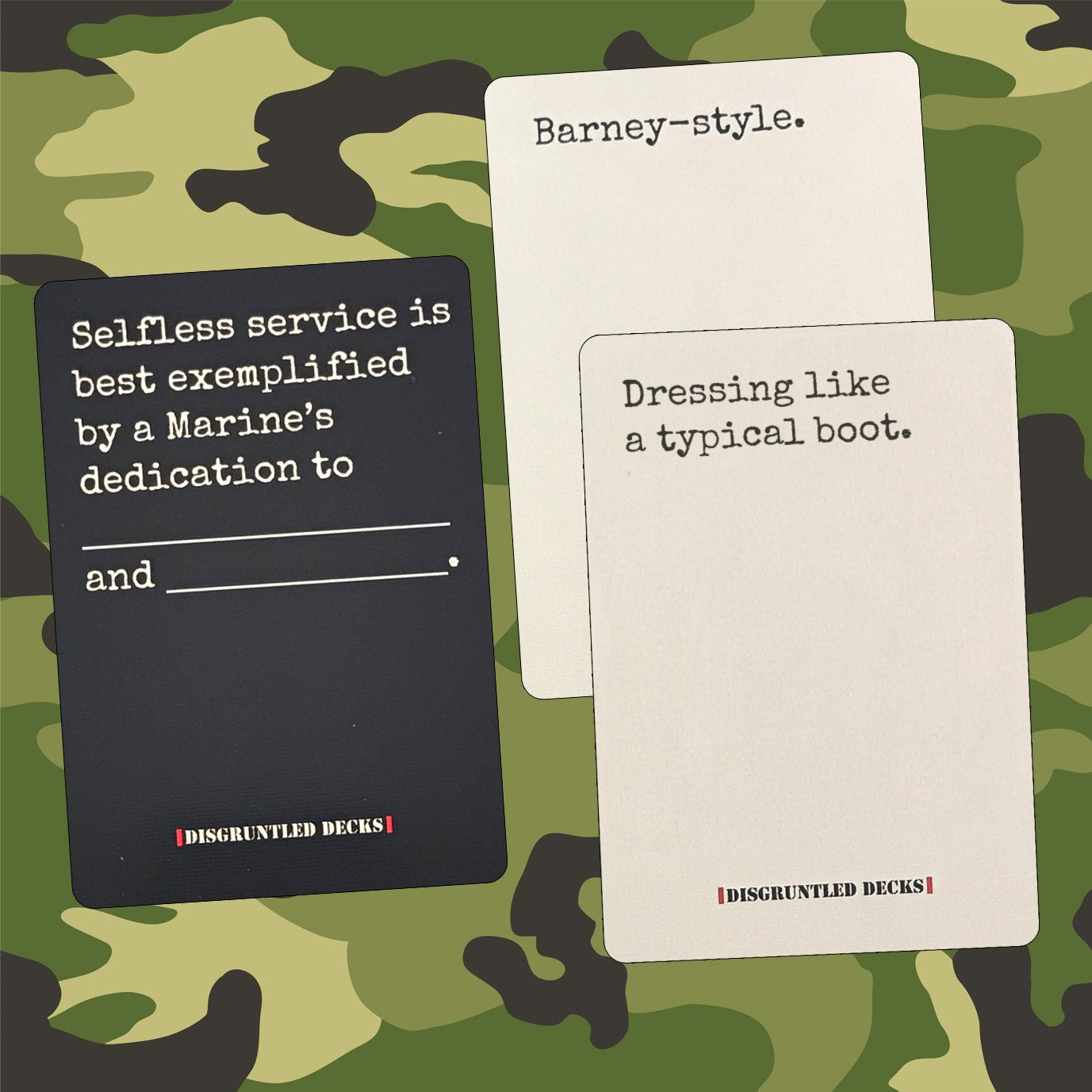 Disgruntled Decks - The Original Military Party Card Game for Veterans - Jarhead-Themed Deck