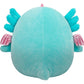 Squishmallows Original 14in Bellamy The Teal Axolotl Alicorn with Pink Shimmery Accent - Official Jazwares Plush (Large) (Amazon Exclusive)