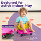 Hurtle Scooter Board for Kids with Safety Handles - Heavy Duty Gym Floor Scooter with 360° Wheels for PE, Indoor Active & Sensory Play - Supports 200