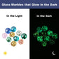 Ben & Bel Glow in The Dark Glass Balls - 10 Pack Multi Coloured Spotted Balls for Ball Circuits, DIY Projects or Home Decor