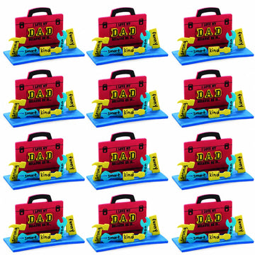Fun Express I Love My Dad Because Craft Kit - Makes 12 - DIY Father's Day Craft Gift for Kids - Art Craft Kit - 5 3/4 Inch x 3 1/2 Inch - Includes