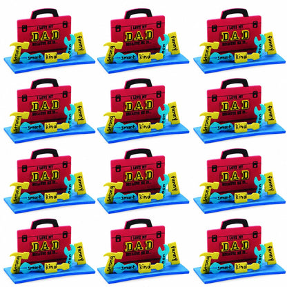 Fun Express I Love My Dad Because Craft Kit - Makes 12 - DIY Father's Day Craft Gift for Kids - Art Craft Kit - 5 3/4 Inch x 3 1/2 Inch - Includes