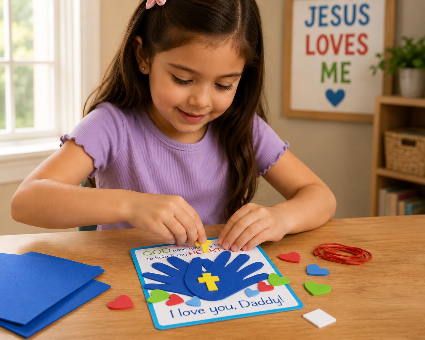 Fun Express Religious Father's Day Handprint Poem Craft Kit Makes 12 - Sunday School Crafts for Kids Ages 4-8 | Christian Crafts & Bible Activities |