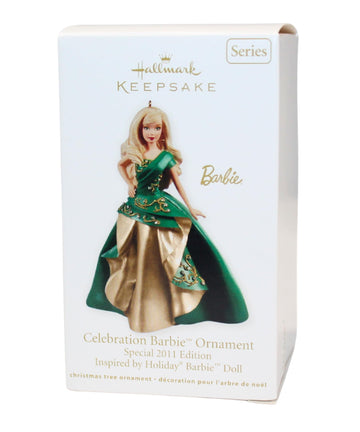 2011 Hallmark #12 in Series CELEBRATION BARBIE Ornament Special 2011 Edition Inspired by Holiday Barbie Doll