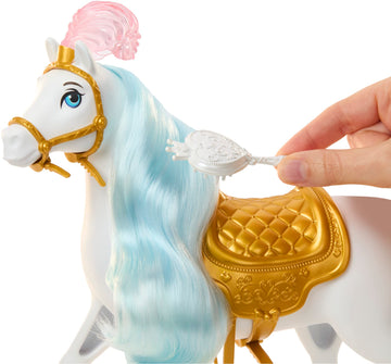 Mattel Disney Princess Toys, Cinderella Fashion Doll & Horse with Saddle, Brushable Mane & Tail & Styling Accessories, Inspired by the Movie