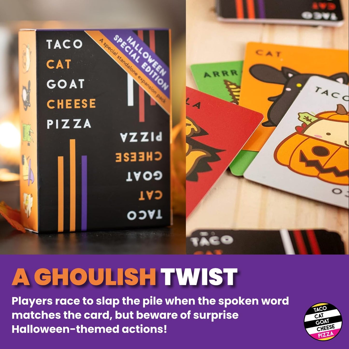 Taco Cat Goat Cheese Pizza Halloween Edition Wildly Spooky Card Game for Family Game Night | Easy to Play 15 Minute Rounds | Fun for Kids, Teens