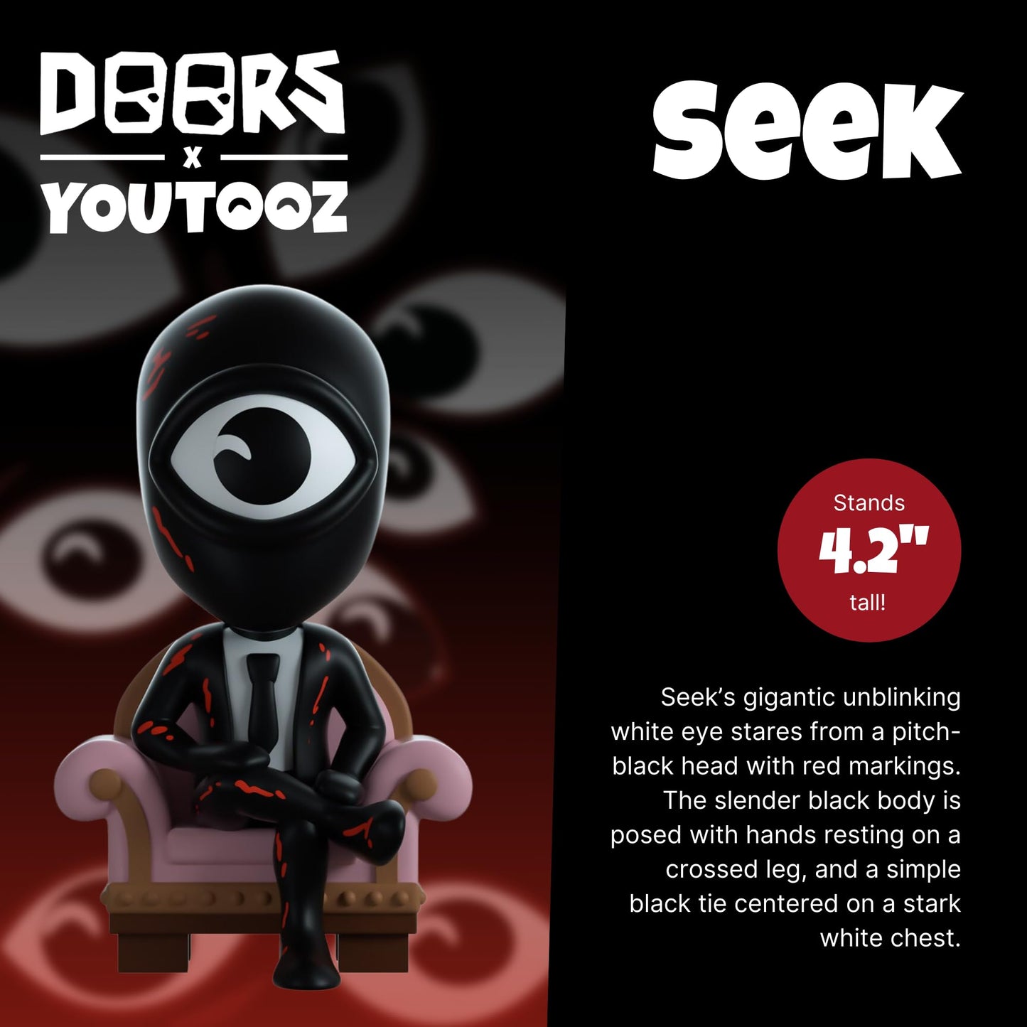 Youtooz Seek 4.2" Figure - Doors Collectible Action Figure Based on The Hit Video Game, Black
