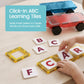 Playmags Magnetic Tiles for Kids 100-Piece Set, STEM Educational Building Blocks Toys for Kids, Includes Click-in ABC Learning Tiles, Gift for Boys &