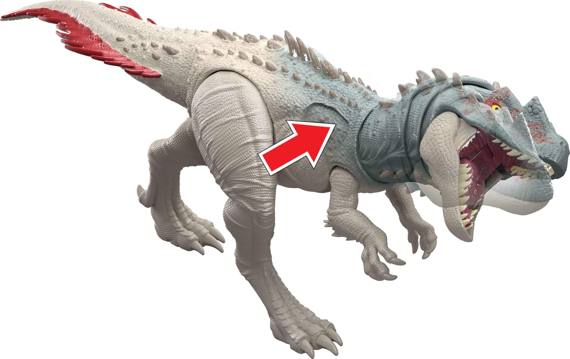Mattel Jurassic World Dinosaur Figure Toy, Gigantic Thrashers Large Torvosaurus with 2 Attack Action & Evolve Feature, Digital Play