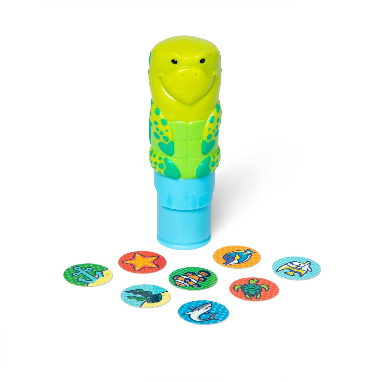Melissa & Doug Sticker Wow!™ 24-Page Activity Pad and Sticker Stamper, 300 Stickers, Arts and Crafts Fidget Toy Collectible Character - Sea Turtle -