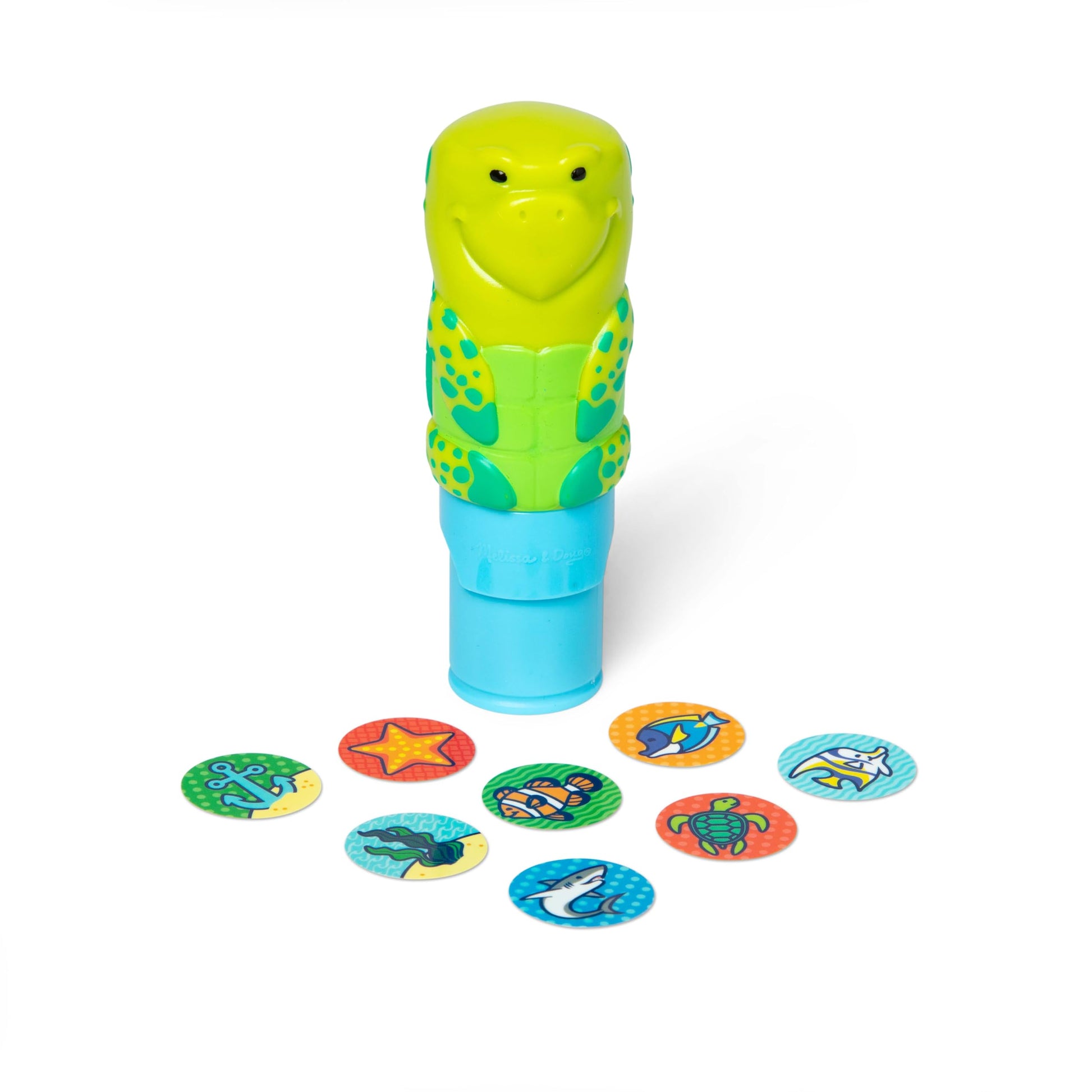 Melissa & Doug Sticker Wow!™ 24-Page Activity Pad and Sticker Stamper, 300 Stickers, Arts and Crafts Fidget Toy Collectible Character - Sea Turtle -
