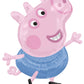 Anagram Peppa and George 4th Birthday Party Supplies Pig Foil Balloon Bouquet Decorations, BQ_4284