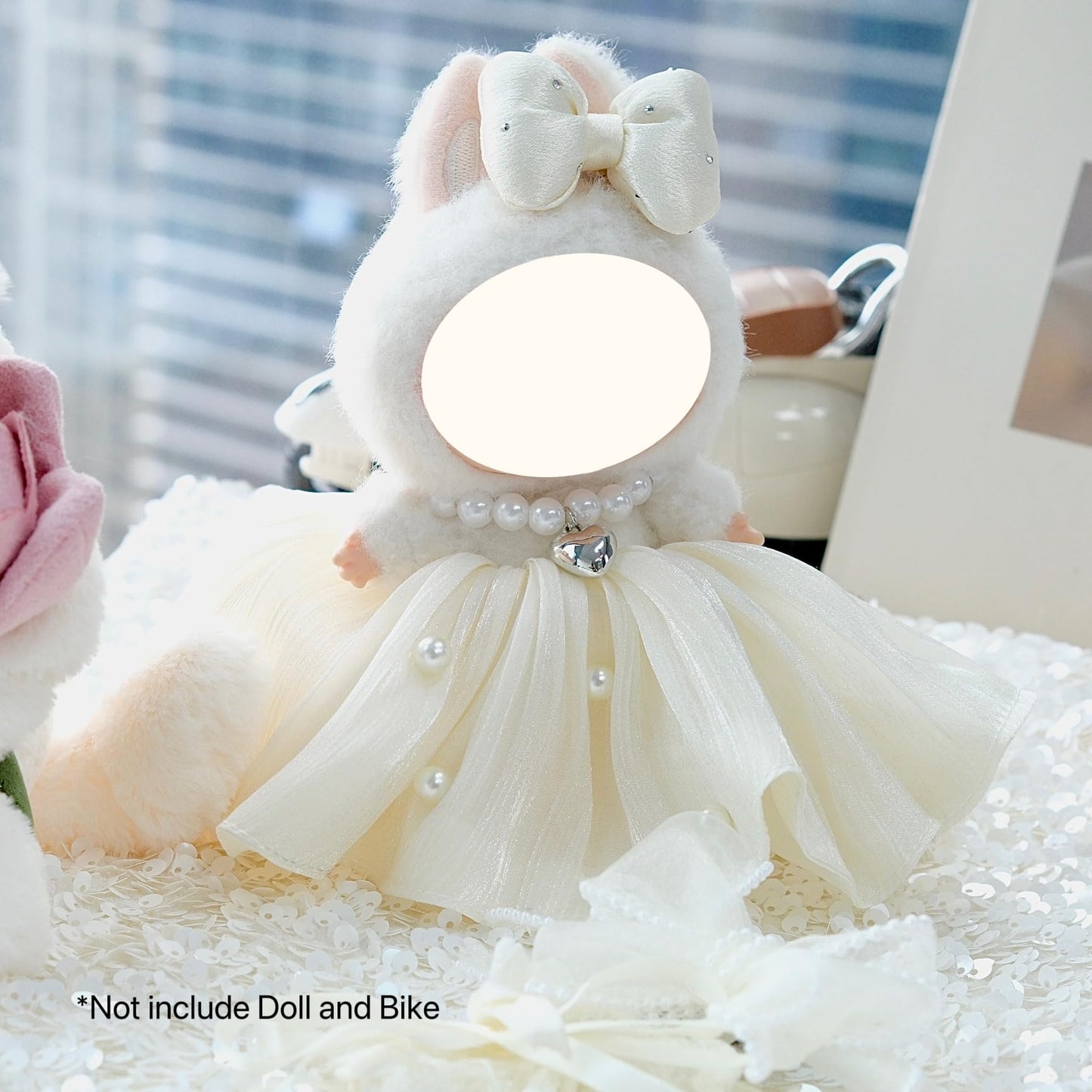 MOFABIA Clothes for 17cm Doll, 4 Pcs Set Doll's Outfits Luxury Bridal Dresses Skirts Headdress Bow Shoes Accessories, Stylish Adorable Luxury Wedding