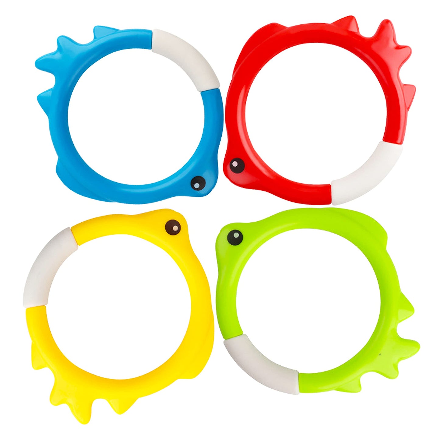 Carykon 8 Pieces of 4 Colors Diving Fish Ring Swimming Pool Toy Diving Retrieve Diving Training Practice Sea Fish Ring Throwing Game