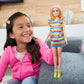 Barbie Fashionistas Doll #197 with Blonde Hair & Braces Wearing Rainbow Tiered Dress & Accessories Including Platform Shoes & Sunglasses