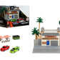 Fast & Furious Toretto's Market & Cafe Nanoscene & 2 1.65" Die-cast Cars, Toys for Kids and Adults