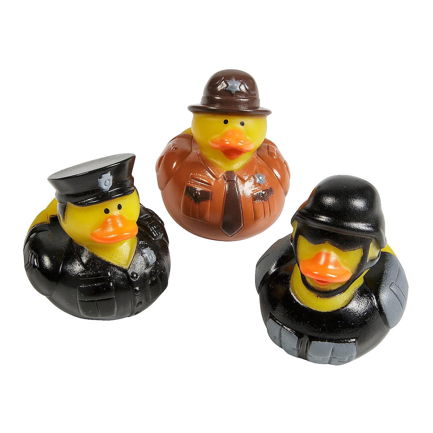 Fun Express Law Enforcement Rubber Duckies, Police Officer, SWAT Team and State Troopers, Birthday Party and Celebration Supplies (12 Pieces)