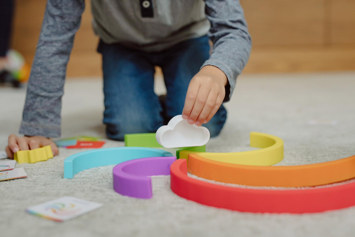 Chuckle & Roar - Rainbow Stacker - Tactile Learning - Stacking Toy - Preschool Fun - Silicone Toy