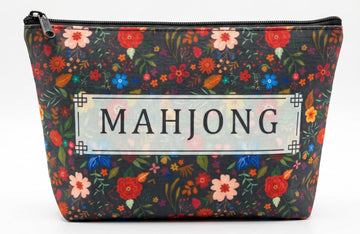 UntilPlan American Mahjong Empty Bag,Thickened American Mahjong Tiles Bag with Zipper Storage Pouch Printed,Tile Holder Rack Bag for Game Lover Gift