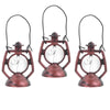 3 Pcs Mini Dollhouse Lanterns - Red Copper Kerosene Lamp Micro Landscape Ornaments for Fairy Garden, Halloween, Christmas, Diorama, Terrarium, Porch