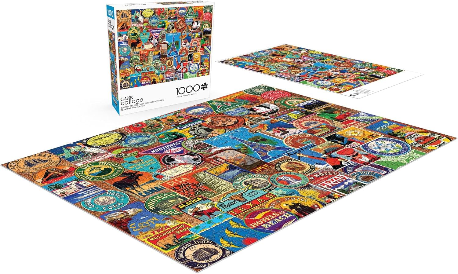 Buffalo Games Lewis T Johnson, Suitcase Stickers, 1000 Piece Jigsaw Puzzle