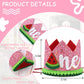 Watermelon First Birthday Crown - One in a Melon Baby 1st Birthday Party Decorations and Supplies