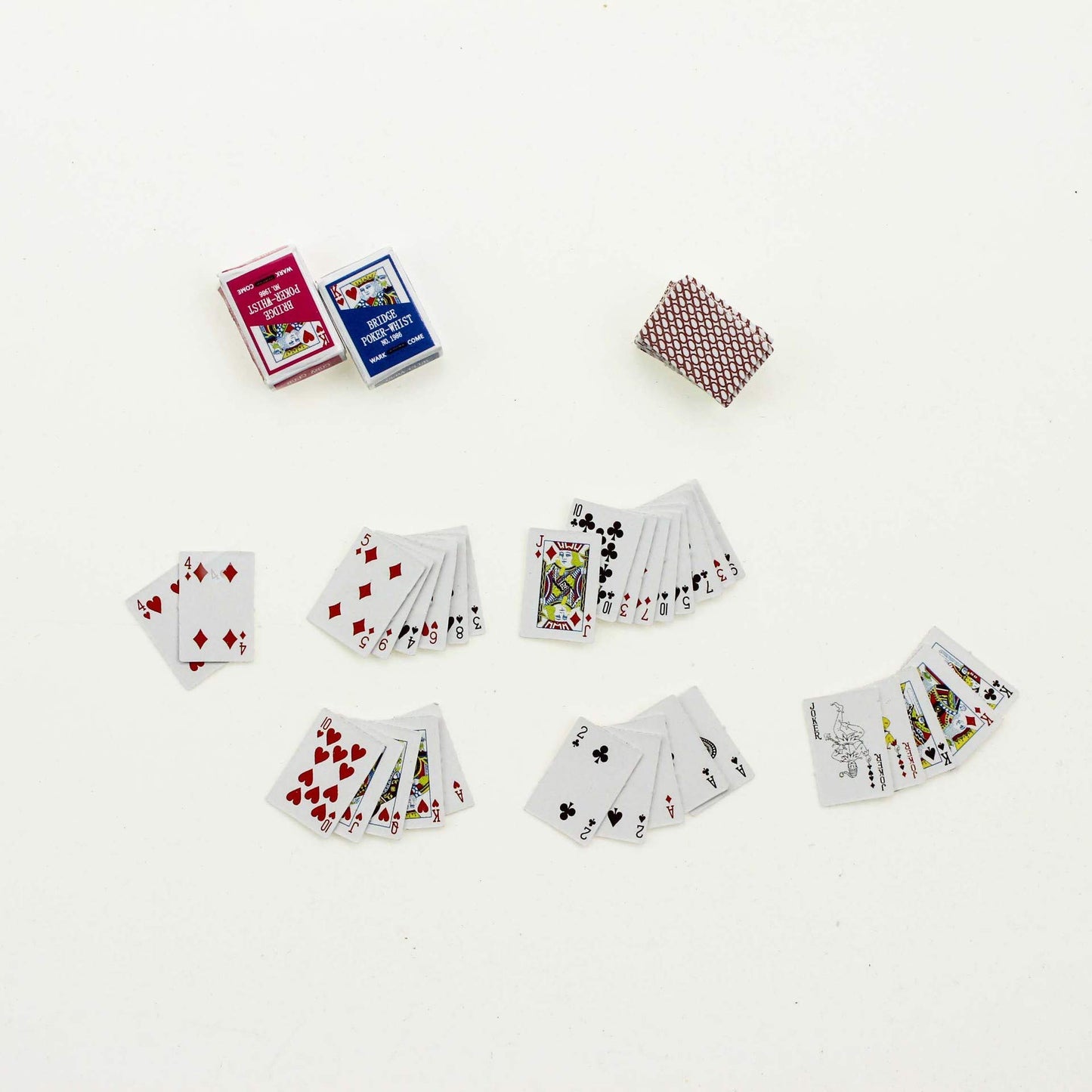 SXFSE 1:12 Dollhouse Scale Miniature Games Poker Playing Cards, Mini Playing Cards Mini Decks Game Cards (2pc K)