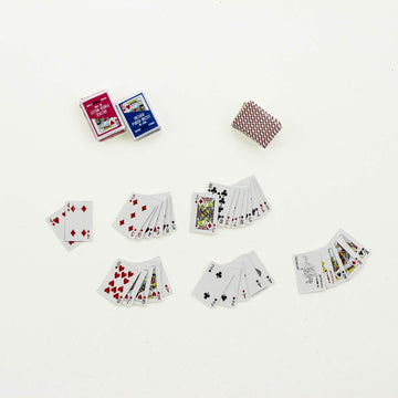 SXFSE 1:12 Dollhouse Scale Miniature Games Poker Playing Cards, Mini Playing Cards Mini Decks Game Cards (2pc K)