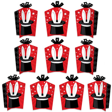 Big Dot of Happiness Ta-Da, Magic Show - Table Decorations - Magical Birthday Party Fold and Flare Centerpieces - 10 Count