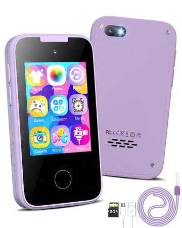 Kids Smart Phone Gifts for Girls 6-8 Year Old,Touchscreen Toy Cell Phone with Multi APPs 8G TF Card for Learning Play Christmas Birthday Gifts for