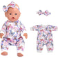 Sweet Dolly 5 Sets Baby Doll Accessories and Clothes - Headbands, Pajamas for 15-18 Inch Dolls, 10 PCs Total
