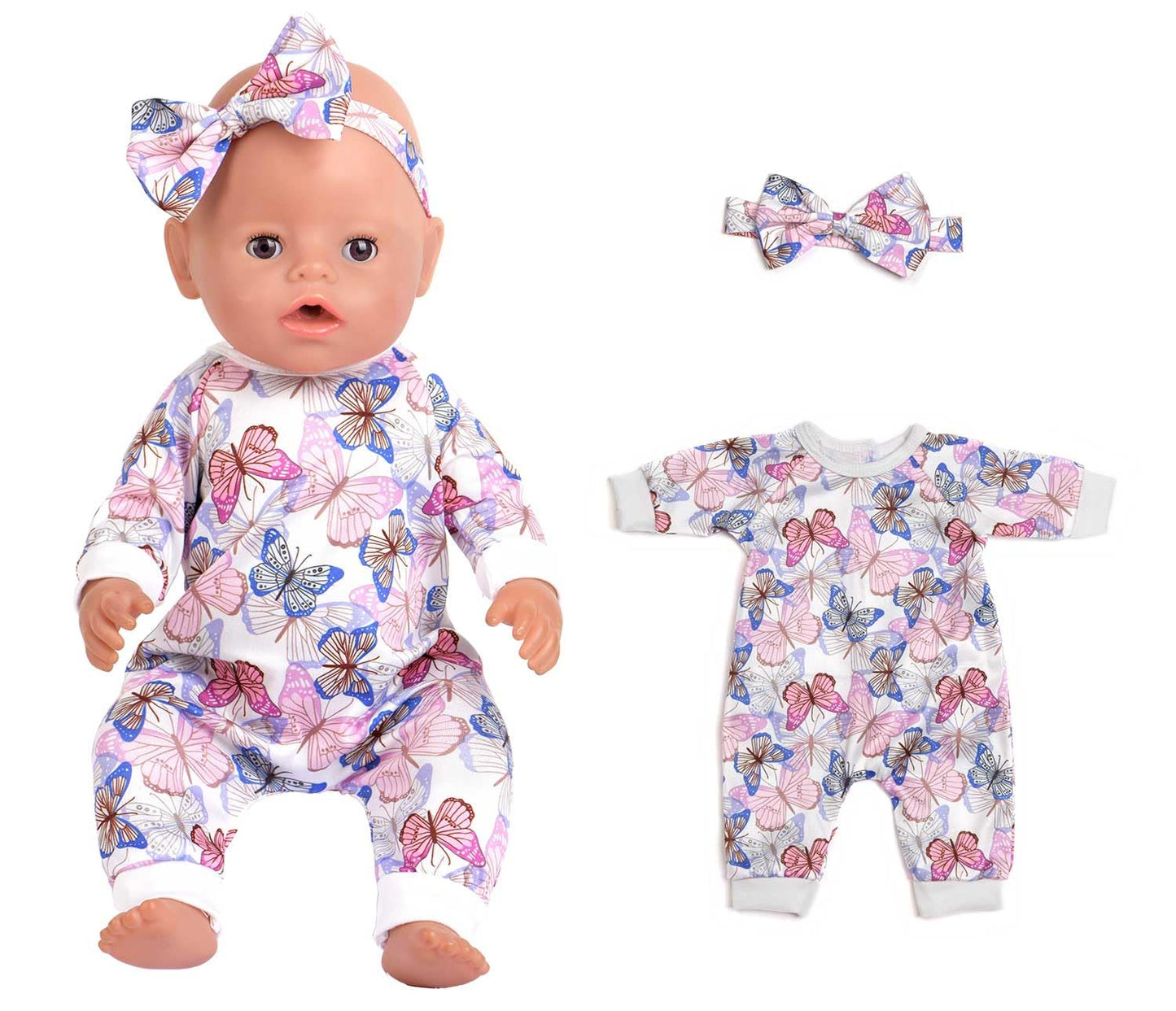 Sweet Dolly 5 Sets Baby Doll Accessories and Clothes - Headbands, Pajamas for 15-18 Inch Dolls, 10 PCs Total