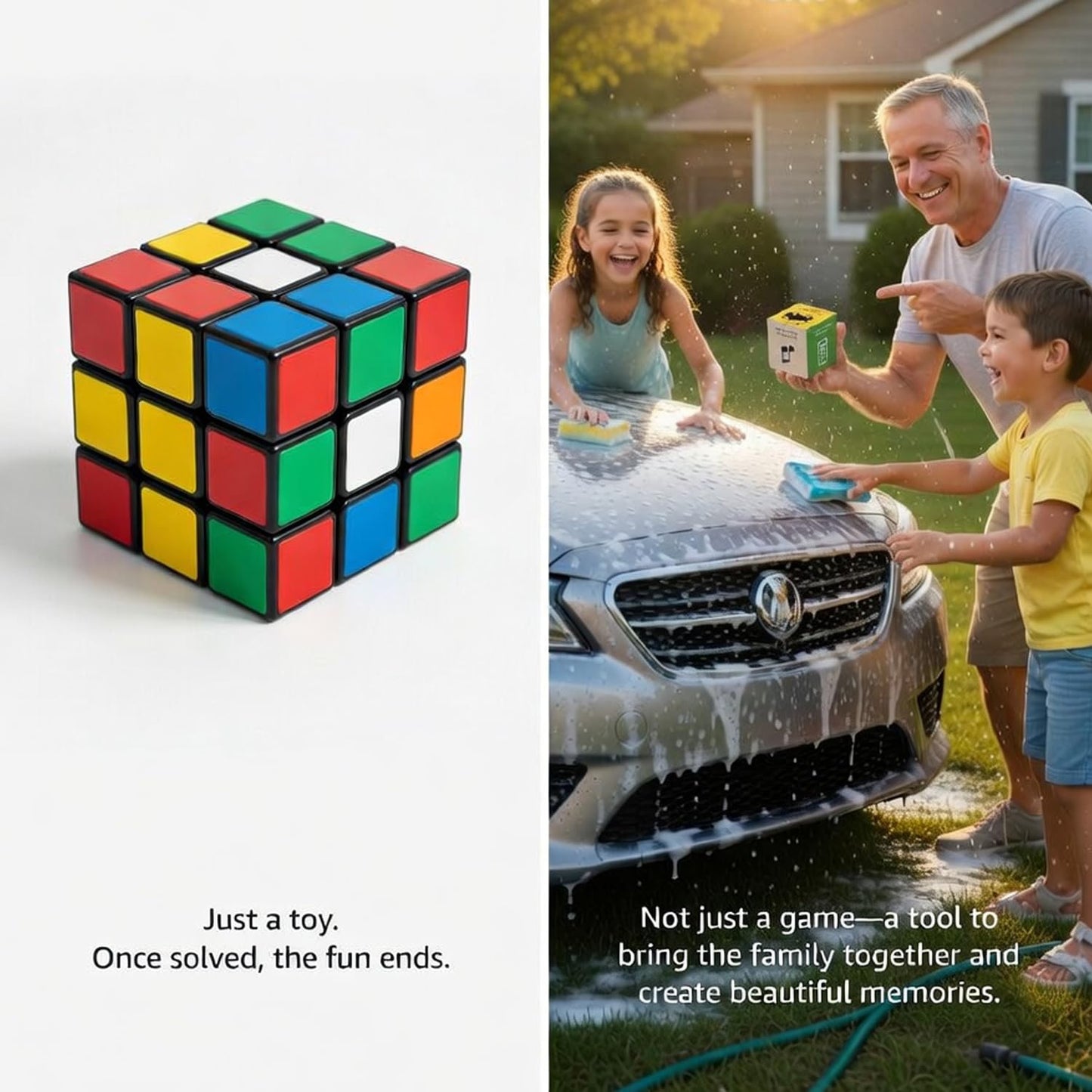 Dad's Reward Vouchers Interactive Cube Puzzle Cube Magic Cube - Fun from Daughter Son Wife - Funny Gag Gift for Dad - Novelty Keepsake Desk Ornament